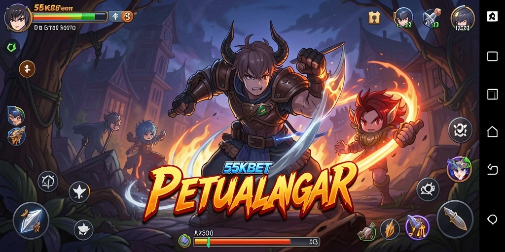 Screenshot dari gameplay seru 55KBET dengan karakter Anime.