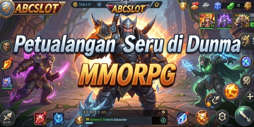 Screenshot menunjukkan aksi seru dalam game MMORPG ABCSLOT.