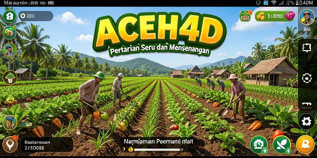 Screenshot gameplay ACEH4D menampilkan aktivitas bertani yang menenangkan.