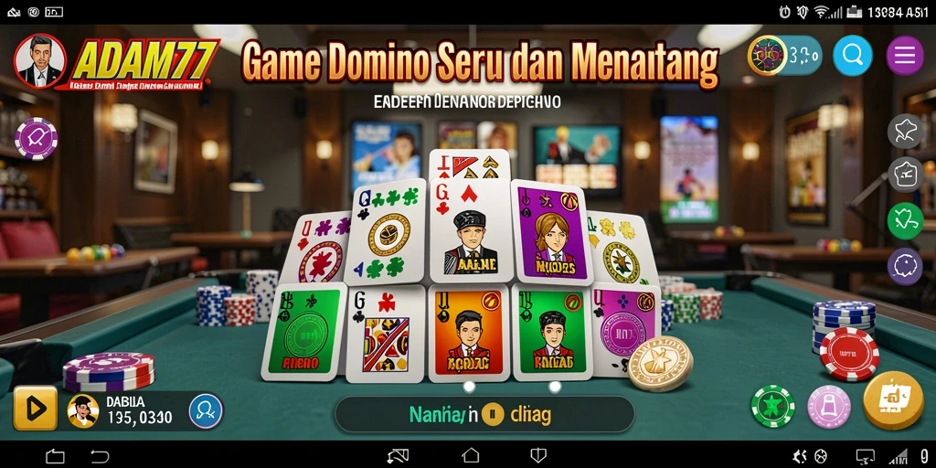 Screenshot gameplay ADAM77 yang menarik menunjukkan serunya permainan Domino.