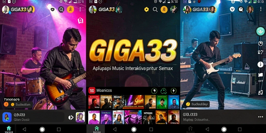 Tampilan gameplay dari aplikasi musik GIGA33 yang interaktif.