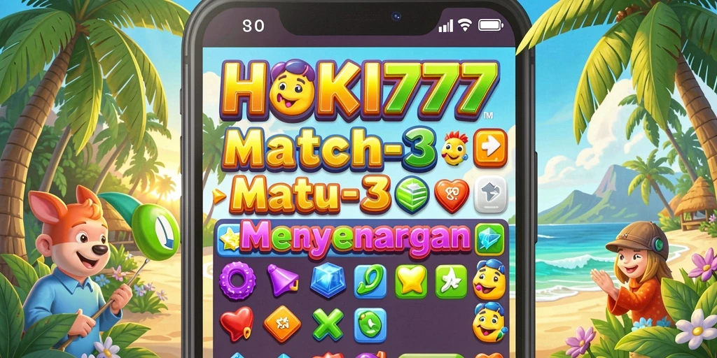 Tangkapan layar HOKI777 menampilkan gameplay Match-3 yang menarik.