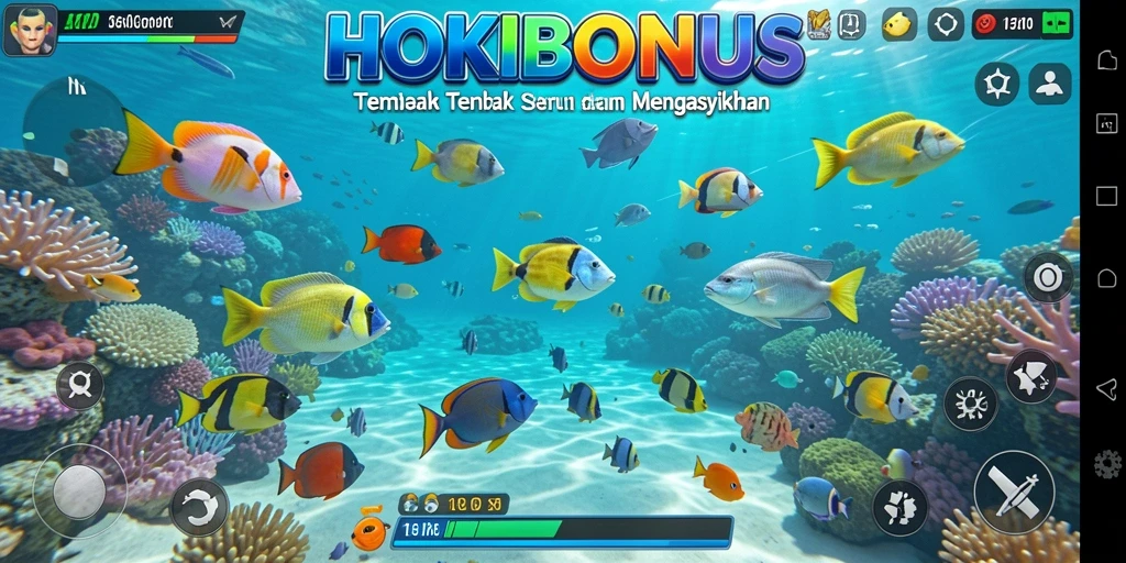 Tampilan menawan dari gameplay Tembak Ikan HOKIBONUS.