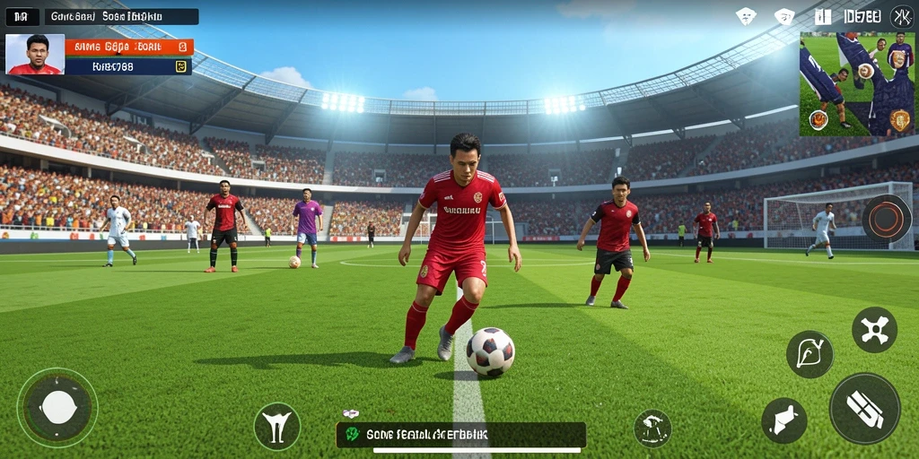 Tampilan gameplay menarik dari ID6788 yang penuh aksi sepak bola.