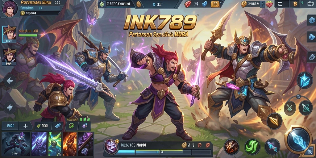Gameplay seru INK789 saat pertarungan tim berlangsung.