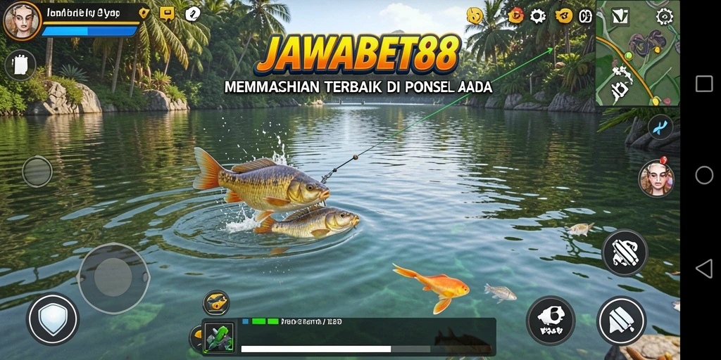 Tampilan gameplay JAWABET88 dengan pengalaman memancing yang seru.
