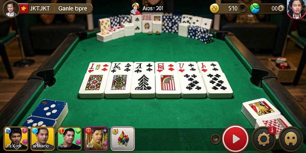 Screenshot gameplay JKTJKT menunjukkan keseruan permainan Domino.