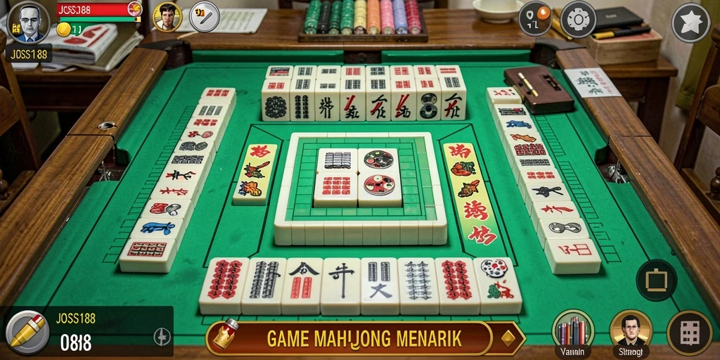 Tampilan gameplay Mahjong yang menarik dan menantang di JOSS188.
