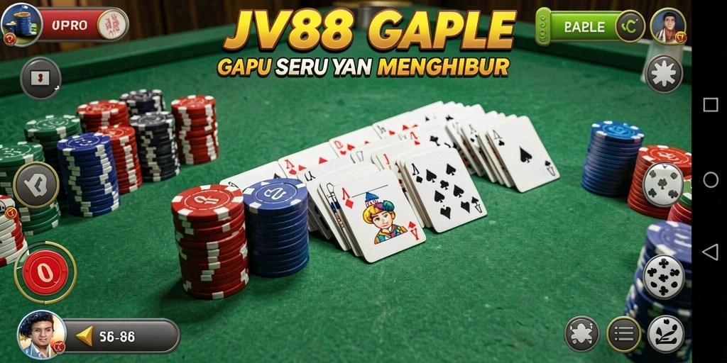 Screenshot gameplay Gaple di JV88 yang menarik dan seru.