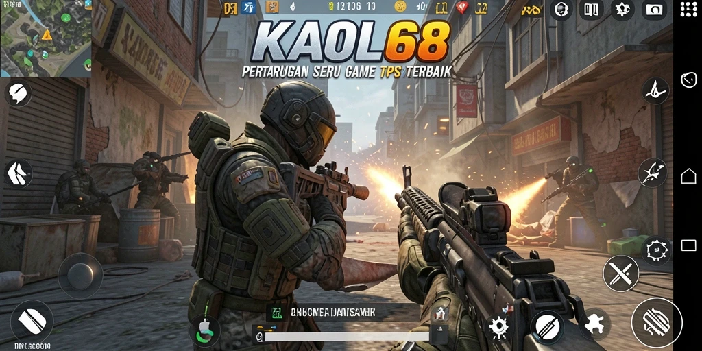 Tampilan gameplay KAOL68 dengan aksi tembak-menembak yang seru.