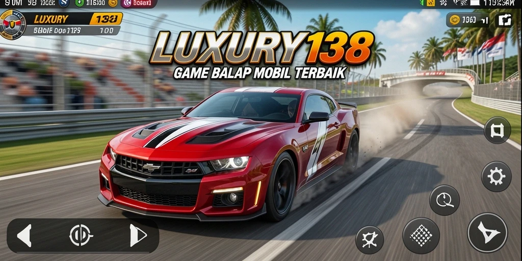 Gameplay LUXURY138 menampilkan balapan yang mendebarkan dengan mobil cepat.