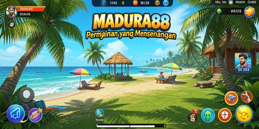 Screenshot dari gameplay santai MADURA88 yang penuh warna.