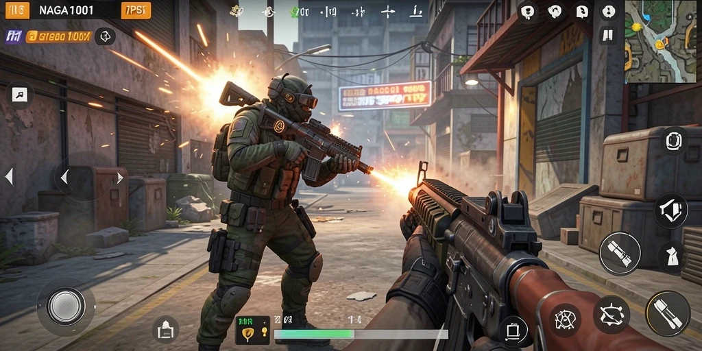 Screenshot gameplay NAGA1001 yang menampilkan aksi seru dalam TPS.