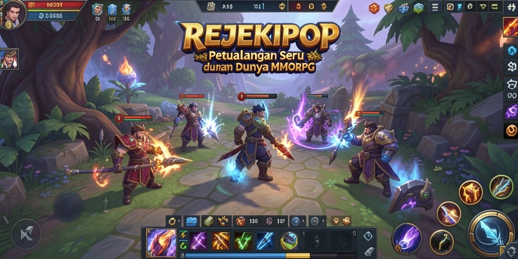 Tampilan menarik dari gameplay REJEKIPOP saat bertempur di dunia MMORPG.