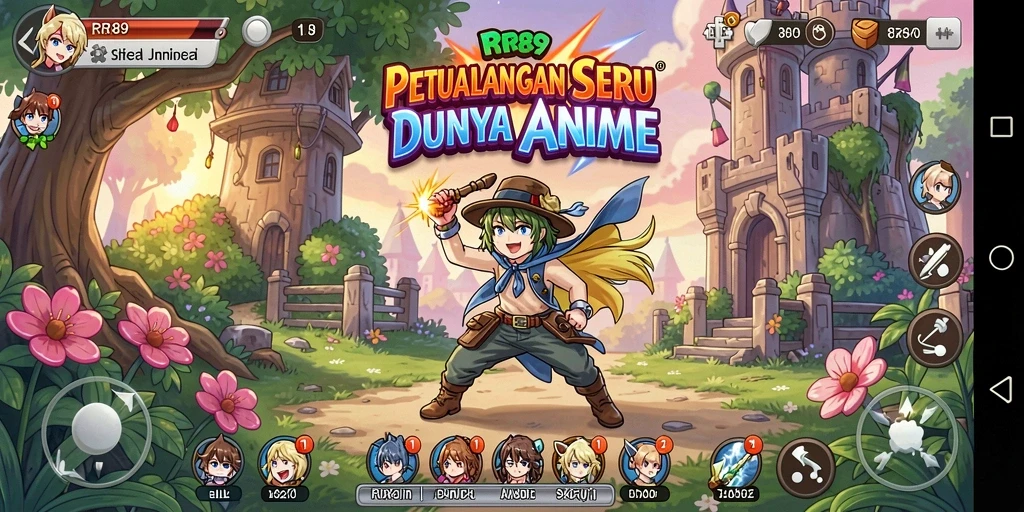Screenshot gameplay RR89 menampilkan karakter anime yang menarik dalam aksi.