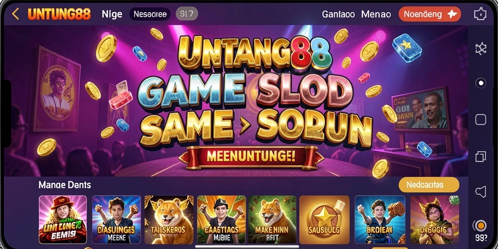 Screenshot menunjukkan gameplay seru UNTUNG88 dengan fitur bonus.