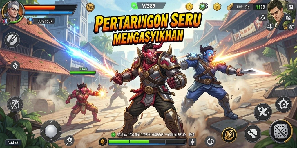 Tampilan layar pertarungan yang intens dalam VISA89.