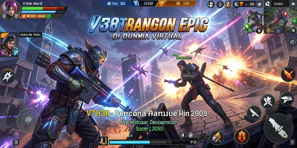 Screenshot dari gameplay VT38 menampilkan pertarungan yang intens dan penuh aksi.